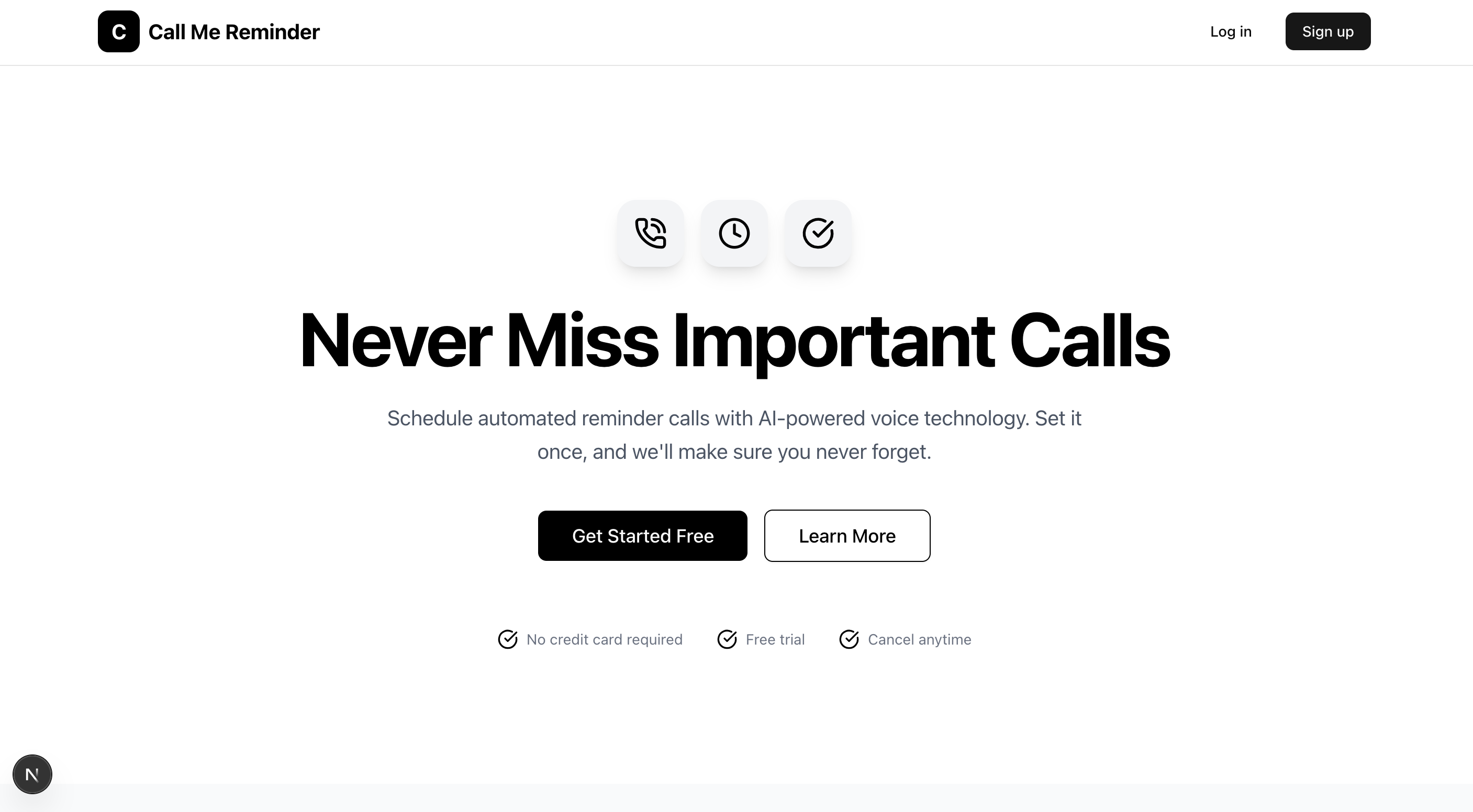 Website Image of Call Me Reminder