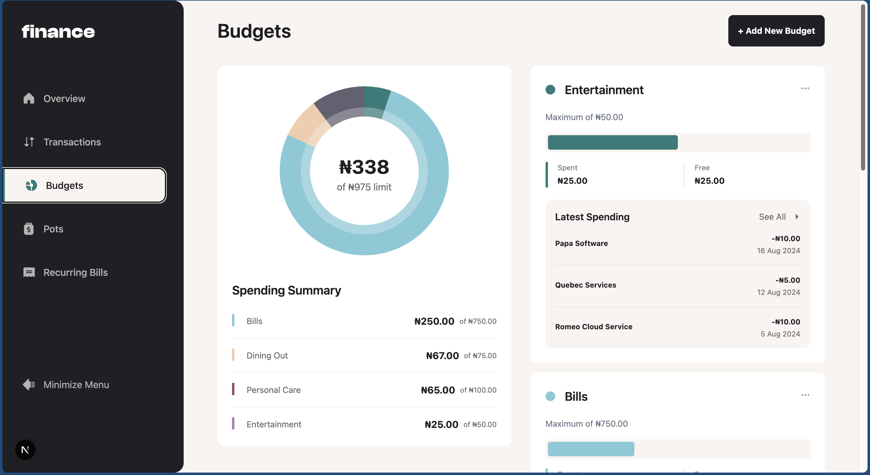 Website Image of My Finance App